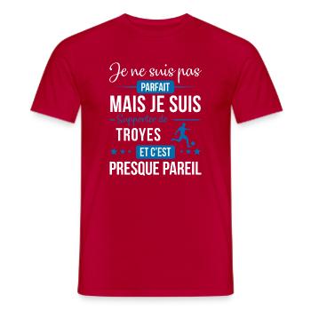 Je Ne Suis Pas Parfait Mais Je Suis Supporter D... - T-shirt homme - rouge - Devant - AI Model Male 178 dark (178cm)