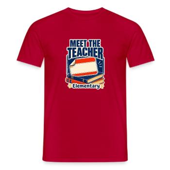 Rencontrez l’enseignante à l’école primaire, premier jour d’école op - T-shirt homme - rouge - Devant - AI Model Male 178 dark (178cm)