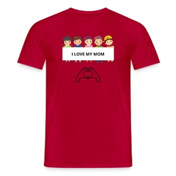I Love My Mom – Kinderporträts - Männer T-Shirt - Rot - Vorne - AI Model Male 178 dark (178cm)