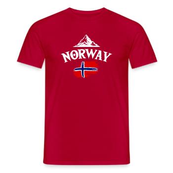 Vacances en Norvège dans les fjords de Norge Voyage en Scandinavie - T-shirt homme - rouge - Devant - AI Model Male 178 dark (178cm)