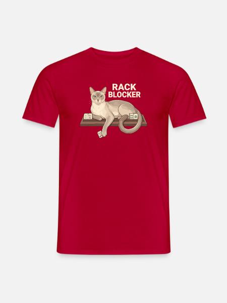 Mahjong Rack Blocker Katze - Männer T-Shirt - Rot