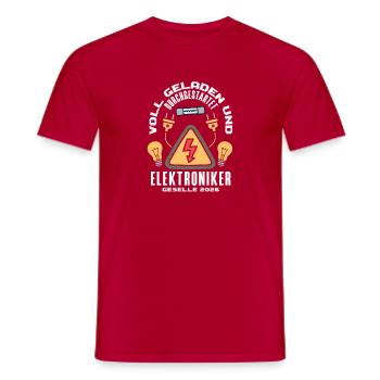 Elektroniker Geselle 2026 - Männer T-Shirt - Rot - Vorne - AI Model Male 178 dark (178cm)