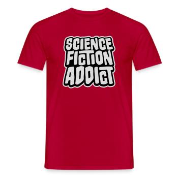 Science Fiction Addict Sci Fi Liebhaber Zitat Text - Männer T-Shirt - Rot - Vorne - AI Model Male 178 dark (178cm)