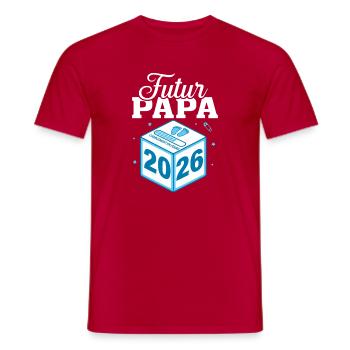 Futur Papa 2026 Chargement En Cours Cadeau - T-shirt homme - rouge - Devant - AI Model Male 178 dark (178cm)