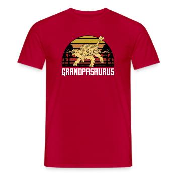 Grandparsaurus Sunset Dino Print - Men's T-Shirt - red - Front - AI Model Male 178 dark (178cm)