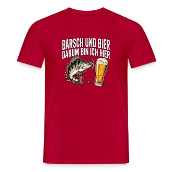 Barsch Angeln Und Bier - Männer T-Shirt - Rot - Vorne - AI Model Male 178 dark (178cm)