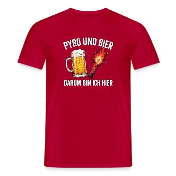 Pyro Und Bier Stadion - Männer T-Shirt - Rot - Vorne - AI Model Male 178 dark (178cm)