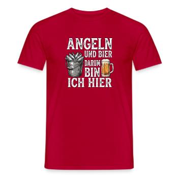 Hering Angeln Und Bier - Männer T-Shirt - Rot - Vorne - AI Model Male 178 dark (178cm)