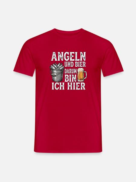 Hering Angeln Und Bier - Männer T-Shirt - Rot