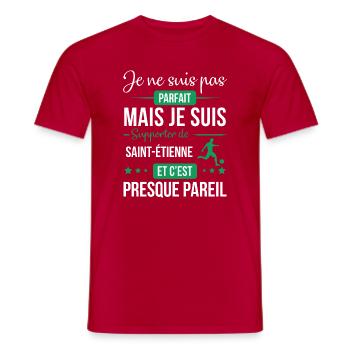 Je Ne Suis Pas Parfait Mais Je Suis Supporter D... - T-shirt homme - rouge - Devant - AI Model Male 178 dark (178cm)