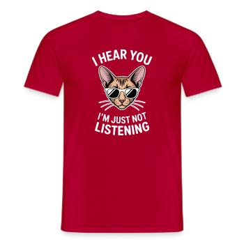 Orientalisch Kurzhaar Geschenk Katzen Sprüche - Männer T-Shirt - Rot - Vorne - AI Model Male 178 dark (178cm)