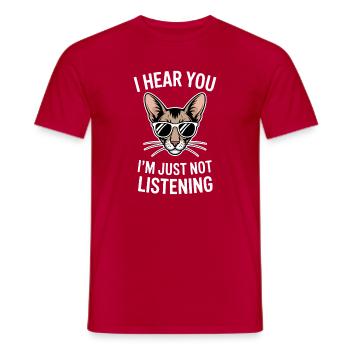 Orientalisch Kurzhaar Geschenk Katzen Sprüche - Männer T-Shirt - Rot - Vorne - AI Model Male 178 dark (178cm)