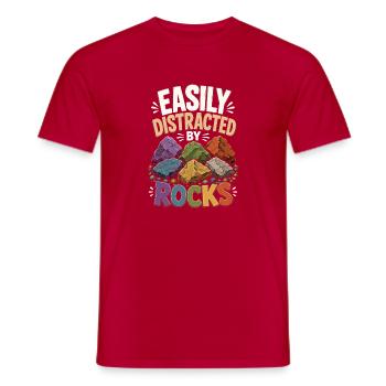Steinsuche Geode Fossilien Geologie Natur Geschenk - Männer T-Shirt - Rot - Vorne - AI Model Male 178 dark (178cm)