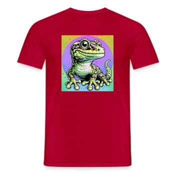 Gecko - Männer T-Shirt - Rot - Vorne - AI Model Male 178 dark (178cm)