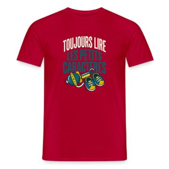 Futur Papa Humour Petits Caractères - T-shirt homme - rouge - Devant - AI Model Male 178 dark (178cm)
