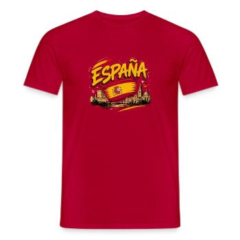 Spain Spanish Flag Espana Graphic  - T-shirt homme - rouge - Devant - AI Model Male 178 dark (178cm)