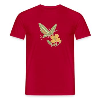 Liner Hawkmoth & Evening Primrose - Men's T-Shirt - red - Front - AI Model Male 178 dark (178cm)