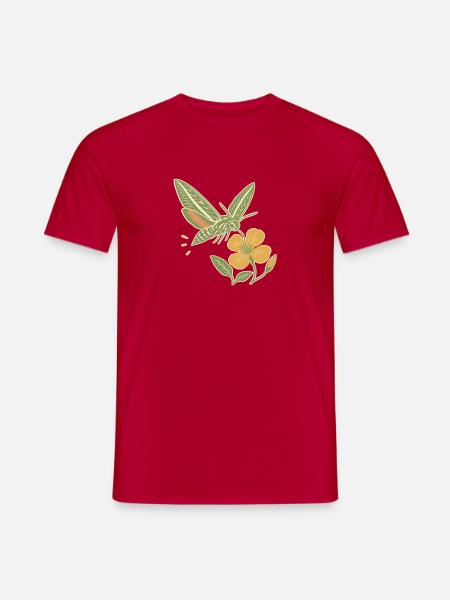 Liner Hawkmoth & Evening Primrose - Men's T-Shirt - red