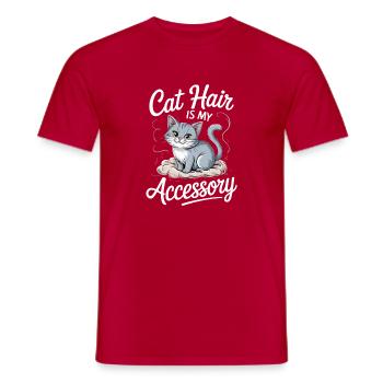 Les poils de chat sont mon accessoire - T-shirt homme - rouge - Devant - AI Model Male 178 dark (178cm)
