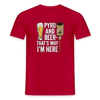 Pyro Und Bier - Männer T-Shirt - Rot - Vorne - AI Model Male 178 dark (178cm)