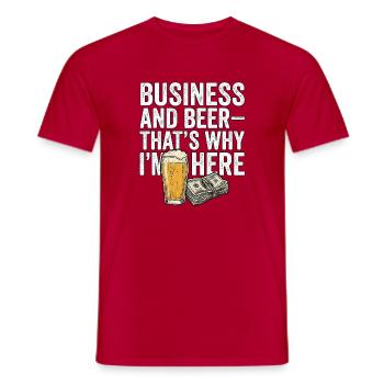 Business And Beer - Männer T-Shirt - Rot - Vorne - AI Model Male 178 dark (178cm)