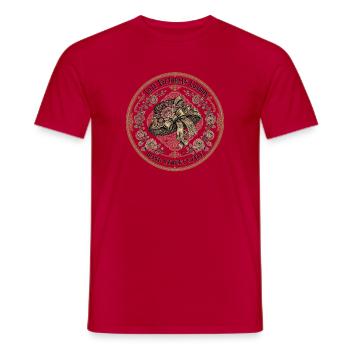 Rose à chapeau londonienne de la fin de l’époque victorienne - T-shirt homme - rouge - Devant - AI Model Male 178 dark (178cm)