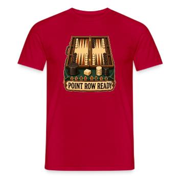 POINT ROW READY - Männer T-Shirt - Rot - Vorne - AI Model Male 178 dark (178cm)