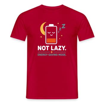 Not Lazy Energy Saving Mode Tee - Men's T-Shirt - red - Front - AI Model Male 178 dark (178cm)