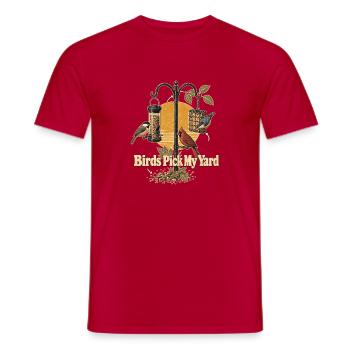 Backyard Birds, Birds Pick My Yard for Bird Watche - Men's T-Shirt - red - Front - AI Model Male 178 dark (178cm)