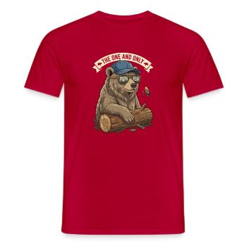 Papa Ours Cool - Cadeau Pêche et Nature - T-shirt homme - rouge - Devant - AI Model Male 178 dark (178cm)