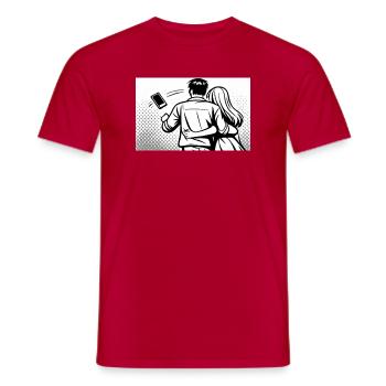 no more digital love - Männer T-Shirt - Rot - Vorne - AI Model Male 178 dark (178cm)