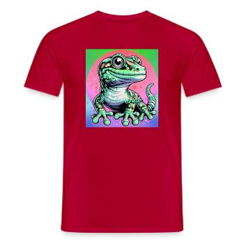 Gecko - Männer T-Shirt - Rot - Vorne - AI Model Male 178 dark (178cm)