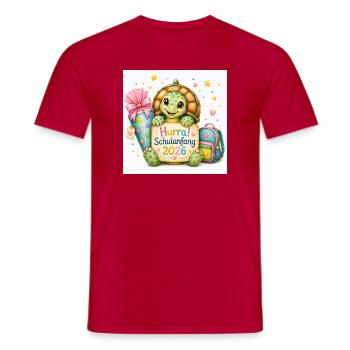 Hurra Schulbeginn 2026 Schildkröte - Männer T-Shirt - Rot - Vorne - AI Model Male 178 dark (178cm)