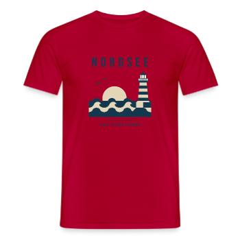 Nordsee Salz In Den Haaren Küste Meer - Männer T-Shirt - Rot - Vorne - AI Model Male 178 dark (178cm)