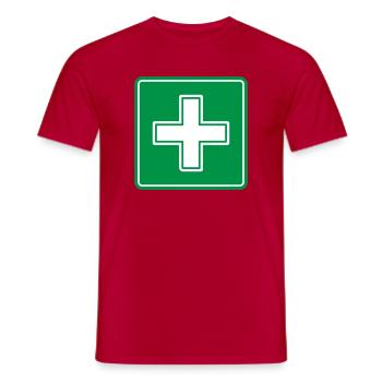 First Aid Medical Cross Sicherheitssymbol Vektor-Symbol - Männer T-Shirt - Rot - Vorne - AI Model Male 178 dark (178cm)