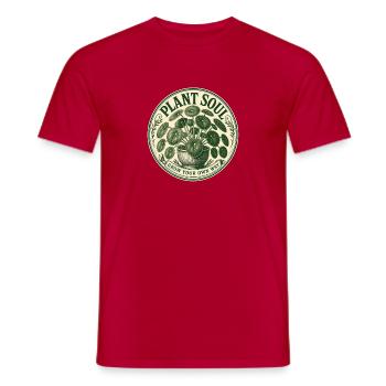 Plant Soul – Vintage Pilea Pflanzen Design - Männer T-Shirt - Rot - Vorne - AI Model Male 178 dark (178cm)