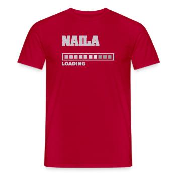 Naila als Geburt - Männer T-Shirt - Rot - Vorne - AI Model Male 178 dark (178cm)