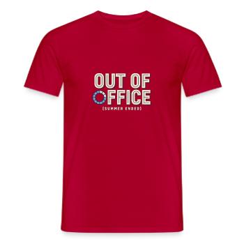Schülerhumor – Sommer außerhalb des Büros vorbei - Männer T-Shirt - Rot - Vorne - AI Model Male 178 dark (178cm)
