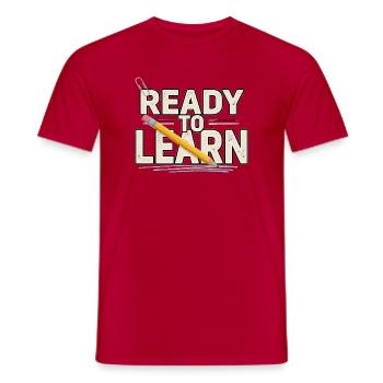 Schülermotivation – Bereit zum Lernen - Männer T-Shirt - Rot - Vorne - AI Model Male 178 dark (178cm)