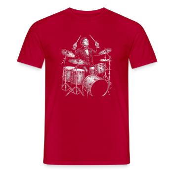 Franklin Pierce Trommler Skizzenstil - Männer T-Shirt - Rot - Vorne - AI Model Male 178 dark (178cm)