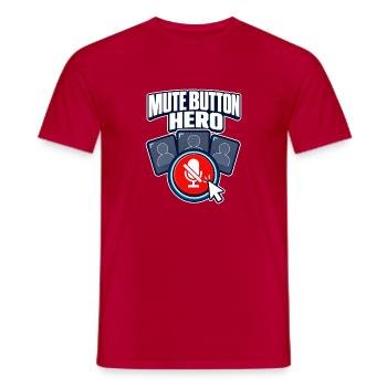 Arbeitsplatz-Humor Stummschalter-Held, Videoanruf Sarca - Männer T-Shirt - Rot - Vorne - AI Model Male 178 dark (178cm)