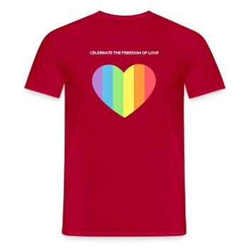 Heart of Pride: Freedom of Love - Men's T-Shirt - red - Front - AI Model Male 178 dark (178cm)