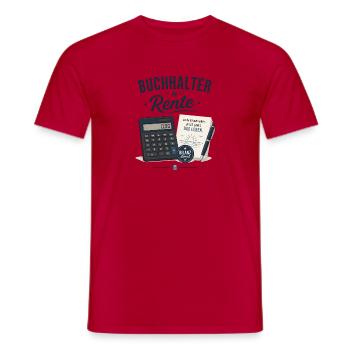 Buchhalter in Rente – Taschenrechner Füller Rente - Männer T-Shirt - Rot - Vorne - AI Model Male 178 dark (178cm)