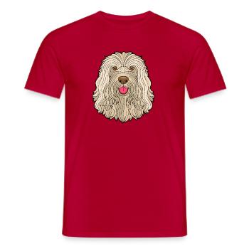 Komondor-Hund (Comic-Porträt) - Männer T-Shirt - Rot - Vorne - AI Model Male 178 dark (178cm)