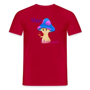 Magischer Pilz mit Zauberstab - Männer T-Shirt - Rot - Vorne - AI Model Male 178 dark (178cm)
