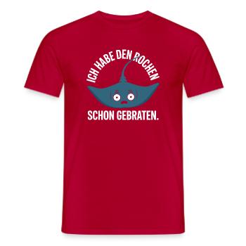 Rochen Schon Gebraten Stachelrochen Manta Rochen - Männer T-Shirt - Rot - Vorne - AI Model Male 178 dark (178cm)