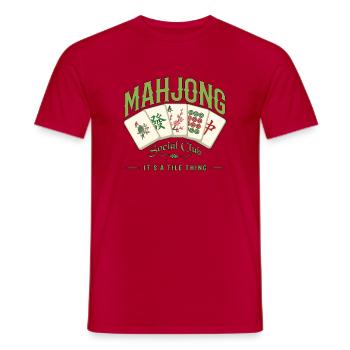 Mahjong-Spiel Sozialclub-Mahjong-Spieler - Männer T-Shirt - Rot - Vorne - AI Model Male 178 dark (178cm)