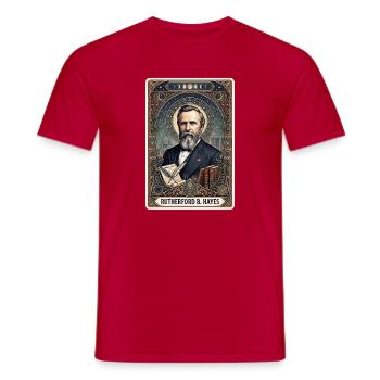 Rutherford B. Hayes Tarotkarte - Männer T-Shirt - Rot - Vorne - AI Model Male 178 dark (178cm)