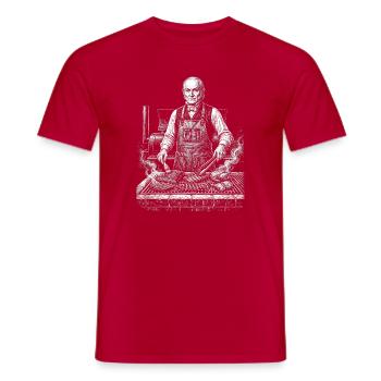 John Quincy Adams beim BBQ Grillen - Männer T-Shirt - Rot - Vorne - AI Model Male 178 dark (178cm)