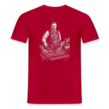 Theodore Roosevelt beim BBQ Grillen - Männer T-Shirt - Rot - Vorne - AI Model Male 178 dark (178cm)